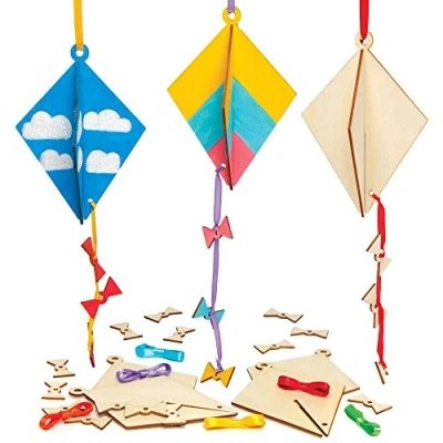 Afbeelding van Baker Ross 3D Vlieger Decoraties van Hout (6 stuks) Knutselspullen en Knutselsets voor Kinderen