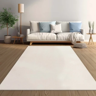 Afbeelding van Zacht Vloerkleed Emily Ruit Crème 60x110 Cm