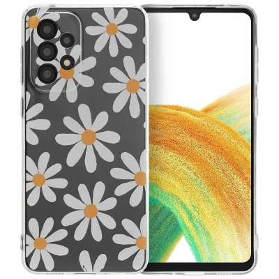 Afbeelding van Samsung Galaxy A33 Hoesje Siliconen en TPU (zacht) iMoshion Softcase/Backcover Leopard Transparent Telefoonhoesje