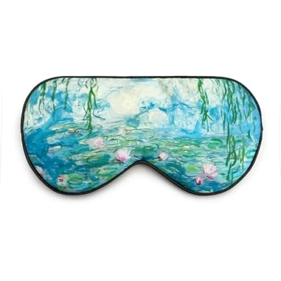 Afbeelding van townssilk 100% zijden slaapmasker met verstelbare banden, comfortabel en superzacht oogmasker, ultieme slaaphulp, blinddoek Waterllies