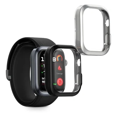 Afbeelding van kwmobile 2x smartwatch hoes geschikt voor Huawei Watch D2 hoesje Siliconen sporthorloge cover Activity tracker case in zwart / zilver