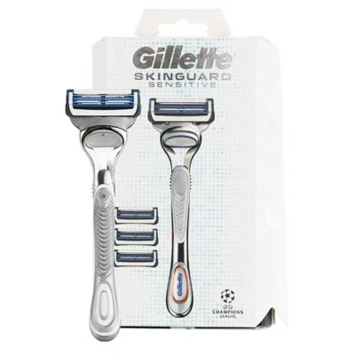 Afbeelding van Gillette Skinguard Scheerhouder + Scheermesjes 4 Stuks