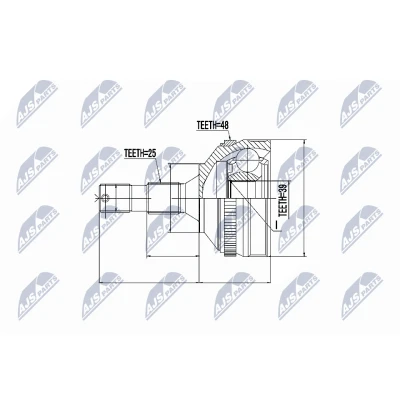 Afbeelding van Homokineet reparatie set, aandrijfas NTY NPZ CT 007