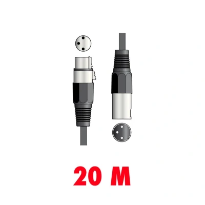 Afbeelding van QTX Professionele DMX Verlichting Leads XLR Plug naar Socket 20.0m