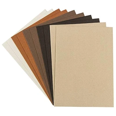 Afbeelding van Ideen mit Herz Wenskaartenset, 10 gekleurde kaarten en witte enveloppen, linnenlook, neutraal, ideaal voor liefde, felicitaties verjaardag, bruiloft (crème/bruintinten, DIN B6, 16,5 x 11,5 cm)