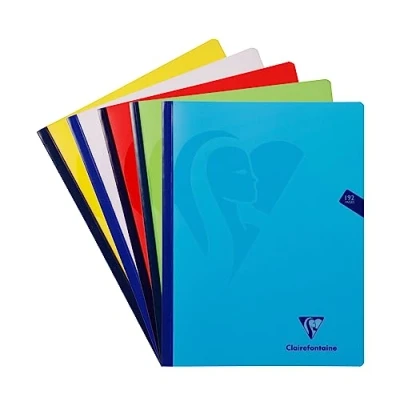 Afbeelding van Clairefontaine 309342C Mimesys Gebrocheerd schrift 24x32 cm 96 blad geruit Q5 Wit Papier 90 g Polypro omslag Willekeurige Kleur