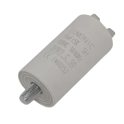 Afbeelding van Lumonic Startcondensator met Connector 6,3x0,8mm I 9µF 450V 30x60mm 9uF Motorcondensator kunststof behuizing Bedrijfscondensator voor po