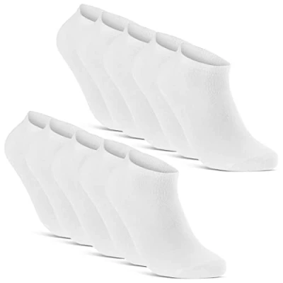 Afbeelding van 10 20 30 Sneaker Sokken Heren &amp; Dames Zwart Wit Grijs Katoen (10x 35 38)