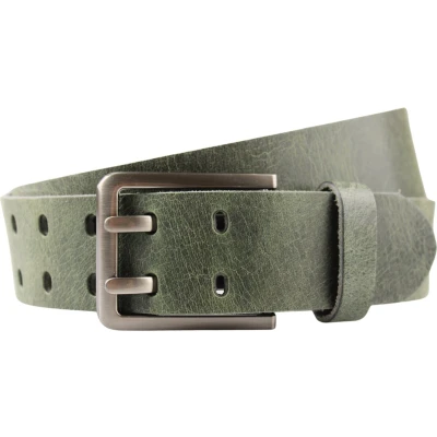 Afbeelding van Fana Belts Leren Riem Groen Grote Maat Riemen Buffelleer Taillemaat 125