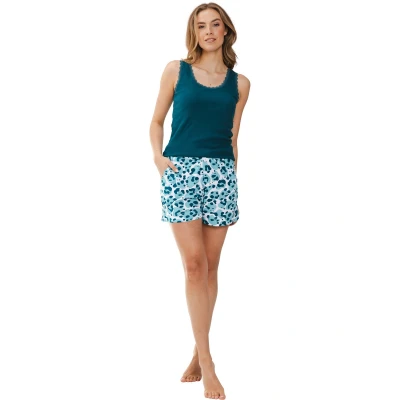 Afbeelding van Dames Shortama Rebelle Tropical Turquoise Bio Katoen Maat 42