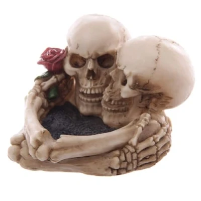 Afbeelding van Puckator SK176 asbak verliefde doodshoofden, 12,5 x 11,5 7,5 cm