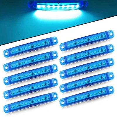 Afbeelding van Yifengshun 10st Zijlicht 9SMD 12 24V Super Heldere LED Zijlichten Voor Zijmarkeringslichten Auto Driving Truck Bus/Trailer Front Light Motorcycle Trailer Achterlichten (Blauw)
