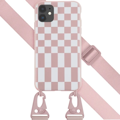 Afbeelding van Apple iPhone 11 Hoesje Siliconen en TPU (zacht) Selencia Softcase/Koordhoesje/Backcover Roze Telefoonhoesje