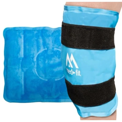 Afbeelding van Med Fit Total Wrap Around Flexibel Knie Ijspak, Herbruikbare Gel Cold Pack voor verlichting van kniepijn, compressietherapie beenblessures, gezwollen knieën, knieoperaties, artritis, blauwe