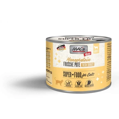 Afbeelding van 6x200g MAC&#039;s Cat Mono Sensitive Kalkoen Kattenvoer