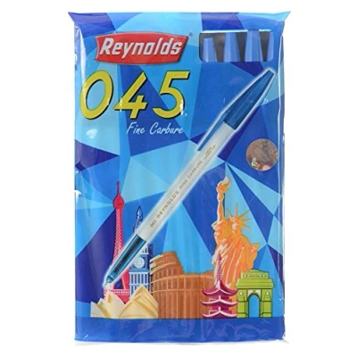 Afbeelding van Set van 10 Reynolds 045 fijne carbure Non smudge ball Puntpennen BLAUW