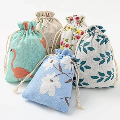 Afbeelding van DAHI jute zakjes 25 stuks natuurlijke cadeauzakjes, zak, (5 type B)