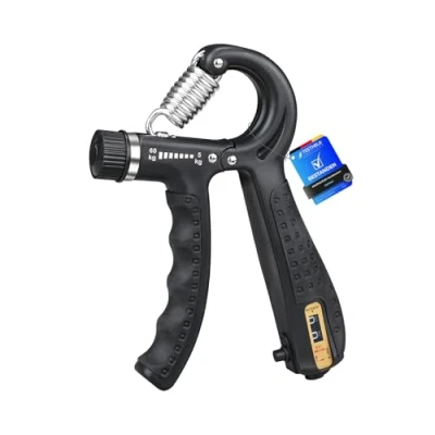 Afbeelding van GRIFEMA GA5003 Handtrainer, Draagbare Gripkrachttrainer, Met Tellende Antislip Onderarmtrainer, Verstelbaar 5 60 kg, Gebruikt voor Fitness, Dagelijkse Training, Vinger en Polstraining, Zwart