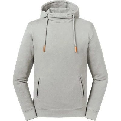 Afbeelding van Russell Volwassenen Unisex Pure Organic High Collar Hooded Sweatshirt (Steen) Maat M