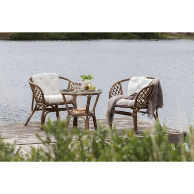 Afbeelding van Svea Tarek café set naturel rattan Stof