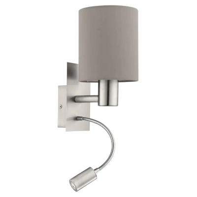 Afbeelding van EGLOÂ PasteriÂ Â wandlampÂ E27Â taupe/nickel mat