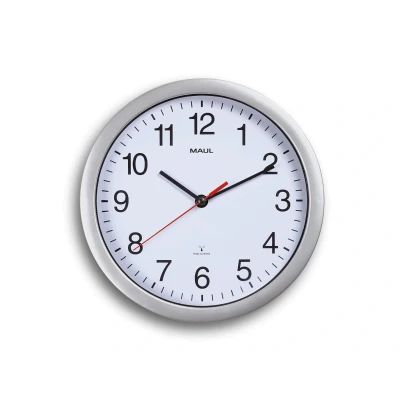 Afbeelding van Wandklok MAUL Run RC diameter25x5cm kunststof zilver/wit