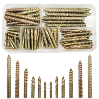 Afbeelding van 84 stuks M4/M5/M6 ophangschroeven, dubbelzijdige schroeven, gegalvaniseerde Dowel zelftappende schroef (20/30/45/50/60 mm)