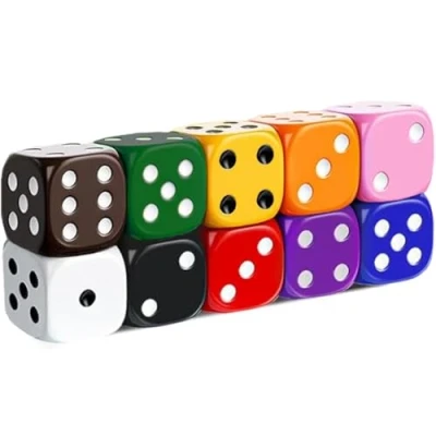 Afbeelding van 10X Kleurrijke Dobbelstenen Set 16mm Ogen Speel van Acryl, 6 zijdige Dobbelstenen, Dobbelspellen Tafelspellen Multikleur