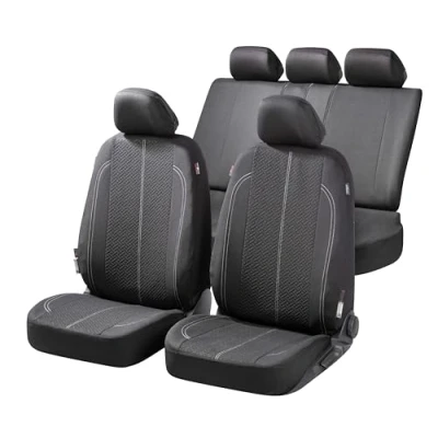Afbeelding van Autostoelbekleding Tratto met Zipper ZIPP IT, Autostoelhoes set, 2 stoelbeschermer voor voorstoel, 1 achterbank zwart