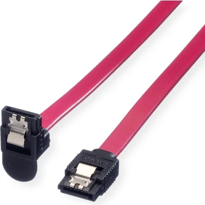 Afbeelding van ROLINE Int. SATA 6.0 Gbit/s HDD kabel met klick sluiting, haaks, 0,5 m