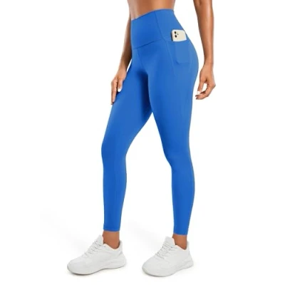 Afbeelding van CRZ Yoga Dames Butterluxe Workout Leggings 28 Inches Hoge Taille Gym Broek met Zakken Hardlopen Buttery Soft Fonkelend blauw M