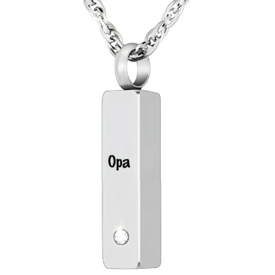 Afbeelding van Luxe Ashanger Met Ketting En Gravering Opa Assieraad Zilver As Gedenksieraad Urn Incl. vuller