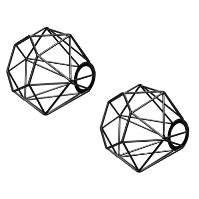 Afbeelding van ledscom.de 2 stuks kooilampkap, zwart, 155mm Ø