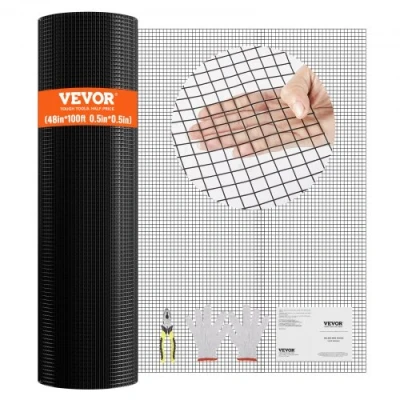 Afbeelding van VEVOR Hardwaredoek, 48&quot; x 100&#039; Gegalvaniseerde Wire Mesh Roll, 19 Gauge Kippengaas Omheining Vinyl Coating Metalen voor Kippenhok Barrière, Konijn Slang Hekken, Pluimvee Behuizingen