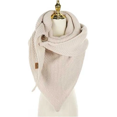 Afbeelding van Sjaal Arlberg Herfst/Winter Trendy Omslagdoek Driehoeksjaal Naturel