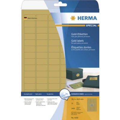 Afbeelding van Herma Etiketten folie goud 30,5x16,9 SuperPrint LaserCopy
