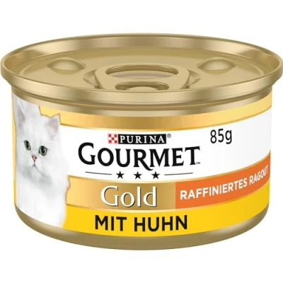 Afbeelding van Gourmet Gold Hartig Torentje Kattenvoer, Natvoer met Kip 12x85g (12 blikjes; 1,02kg)