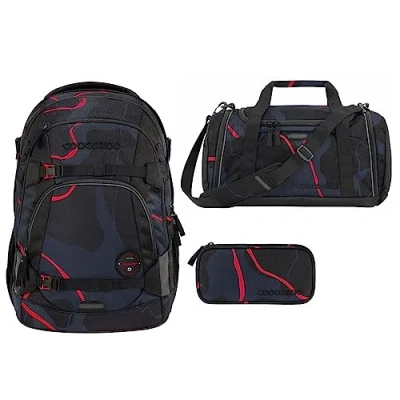 Afbeelding van Coocazoo schoolrugzakset MATE Lava Lines, etui + sporttas