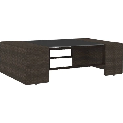 Afbeelding van 8 delige Loungeset met kussens poly rattan bruin