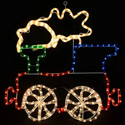 Afbeelding van Christmas Concepts® Touw met knipperwiel + rook 57cm x 63cm veelkleurige LED verlichting