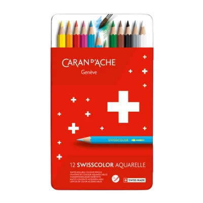 Afbeelding van Kleurpotloden Caran d&#039;Ache Swisscolor aquarel 12stuks ass.