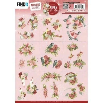 Afbeelding van Cutting Sheets Precious Marieke Ruby Christmas Mini