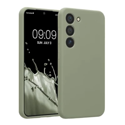 Afbeelding van kwmobile telefoonhoesje compatibel met Samsung Galaxy S23 hoesje Back cover siliconen coating Smartphone case in grijsgroen
