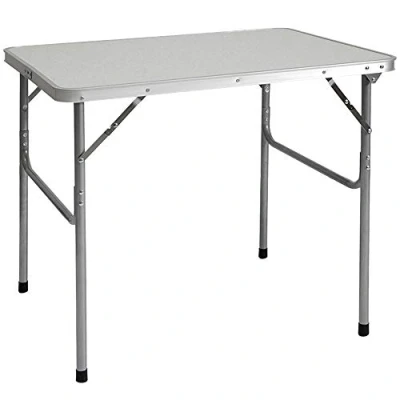 Afbeelding van Alu Campingtafel 80x60cm inklapbbar Kampeertafel Picknicktafel licht Vouwtafel Klaptafel Grijs