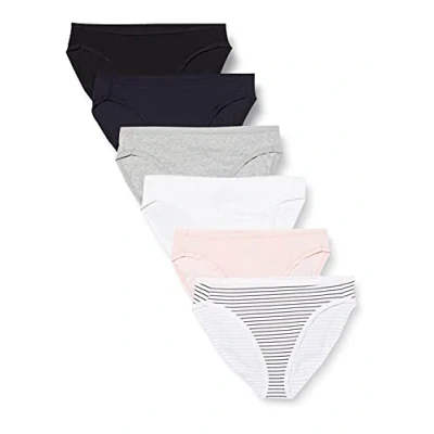 Afbeelding van Amazon Essentials Women&#039;s Katoenen hoge onderbroek met pijpen (verkrijgbaar in grote maten), Pack of 6, Heide/Streep/Veelkleurig, 44