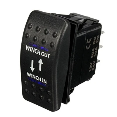 Afbeelding van Mintice 12V 20A Tuimelschakelaar Blauw Licht Schakelaar AAN/UIT/AAN Momentschakelaar Wipschakelaar Drukschakelaar Waterdichte Auto Vrachtwagen Boot 7Pin Winch In Out Light