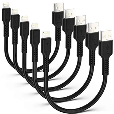 Afbeelding van 20cm iPhone Oplaadkabel Kort, [5Stuks 0.2M] ADILIFT USB A naar Lightning Kabel Data Sync Oplader Cable Lead voor 11 Pro Max Xs X XR 8 7 6s 6 plus SE 5 iPad Wit
