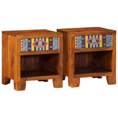 Afbeelding van vidaXL Nachtkastje 2 st 40x35x45 cm massief acaciahout