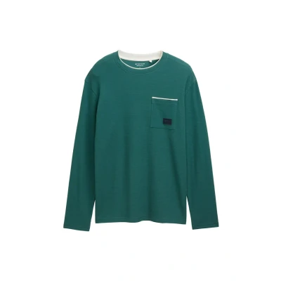 Afbeelding van TOM Tailor 2IN1 Longsleeve, Heren, Maat: XL, Jasper green