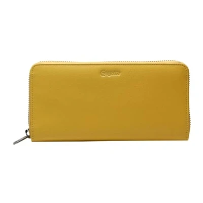 Afbeelding van Esquire Leren Portemonnee Viktoria Zip Around Wallet Yellow Geel